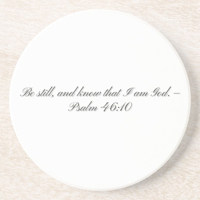 Psalm 46:10, Geschenk-Sandstein-Untersetzer Getränkeuntersetzer (Vorne)