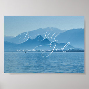 Psalm 46 10, immer noch Misty Berg Stillwasser Poster