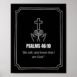 Psalm 46:10 KJV Bibelvers Schrift Minimalistisch Poster