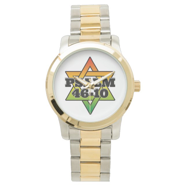 Psalm 46-10 - Oversized Two Tone Watch Armbanduhr (Vorderseite)