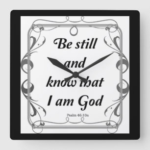 PSALM 46-10 QUADRATISCHE WANDUHR