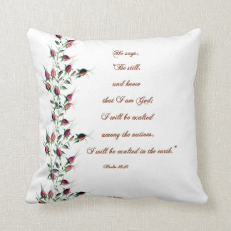 Psalm 46:10 Rote Rose Buds Pillow Kissen