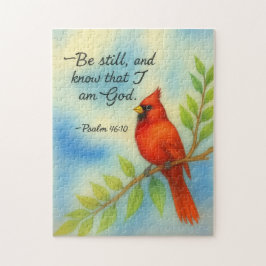 Psalm 46:10 Sei Still Roter Kardinal Schrift Natur Puzzle