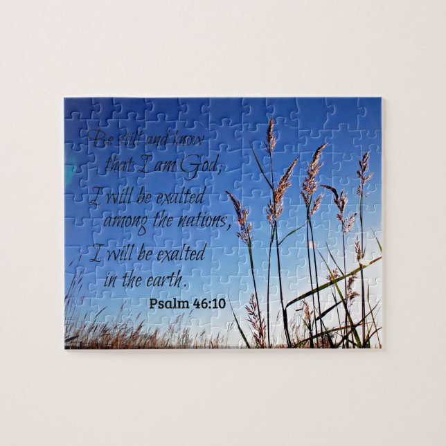 Psalm 46:10 Sei still und weiß, dass ich Gott bin Puzzle (Horizontal)