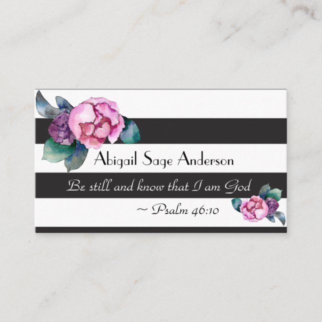 Psalm 46:10 Sei still und weiß, dass ich Gott bin Visitenkarte (Vorderseite)