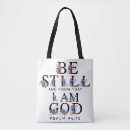 Psalm 46:10 Sei still und wisse Florale Buchstaben