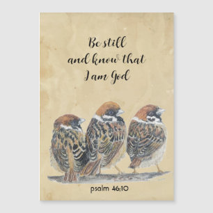 Psalm 46:10 Seid still und erkennt, dass ich Gott  Magnetkarte
