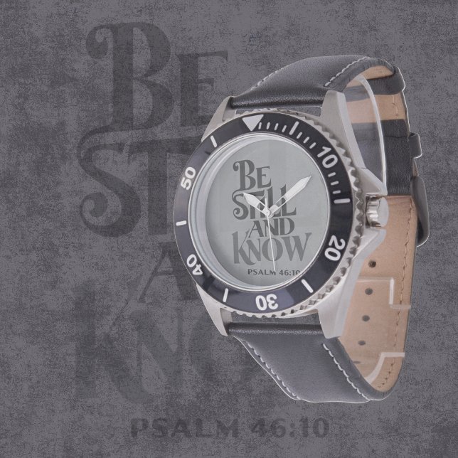 Psalm 46:10 Seid Still Und Erkennt Vers Armbanduhr (Von Creator hochgeladen)
