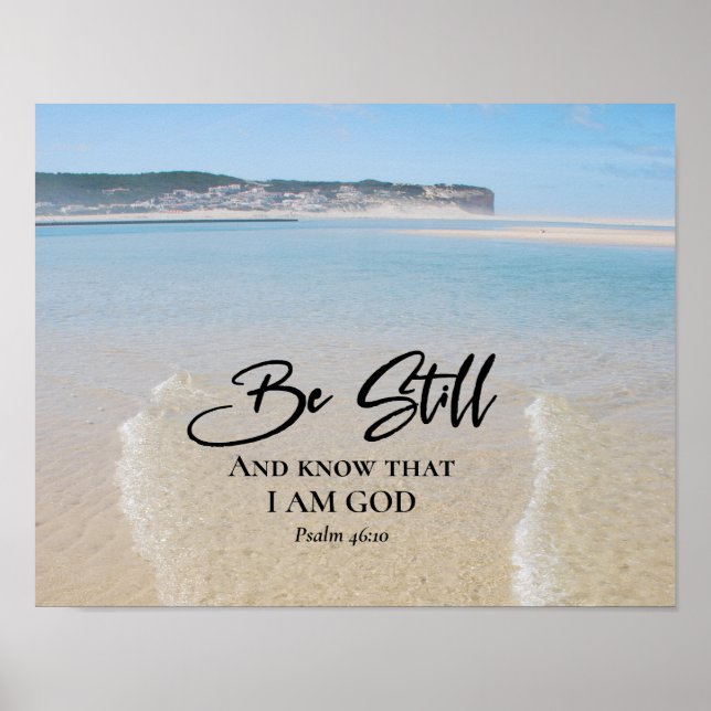 Psalm 46:10 Seid still und wisst, dass ich Gott bi Poster (Vorne)