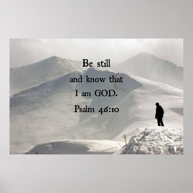 Psalm 46:10 Seid still und wisst, dass ich GOTT bi Poster (Vorne)