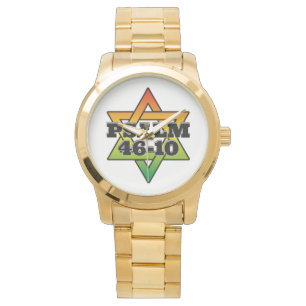 Psalm 46-10 - Überwachung mit Gold Armbanduhr
