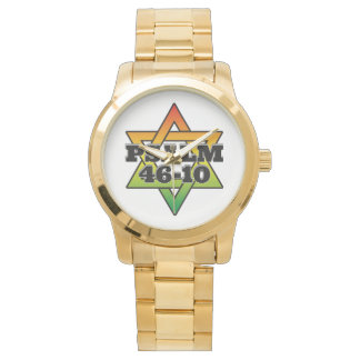 Psalm 46-10 - Überwachung mit Gold Armbanduhr