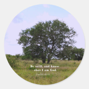 Psalm 46:10 Zitat zur Inspirationsbibel Runder Aufkleber
