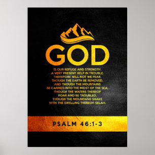 Psalm 46:1-3 Bibelverse Poster