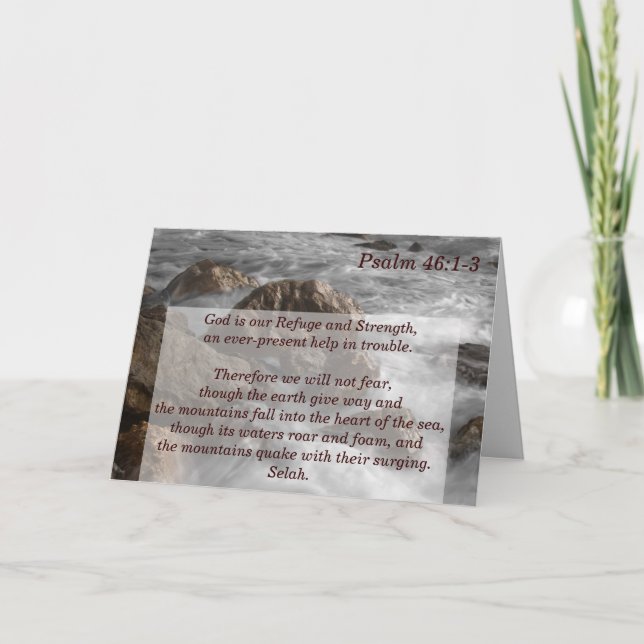 Psalm 46:1-3 Gott ist unsere Zuflucht und Stärke Karte (Vorderseite)