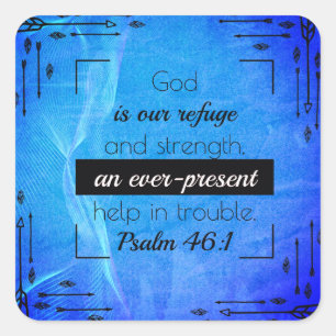 Psalm 46:1 Bibelvers Quadratischer Aufkleber