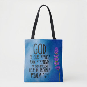 Psalm 46:1 Bibelvers-Tragetasche
