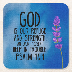 Psalm 46:1 Christliche Bibelvers-Kunst Rechteckiger Pappuntersetzer