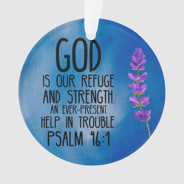 Psalm 46:1 Christliche Verse Kunst Ornament (Vorderseite)
