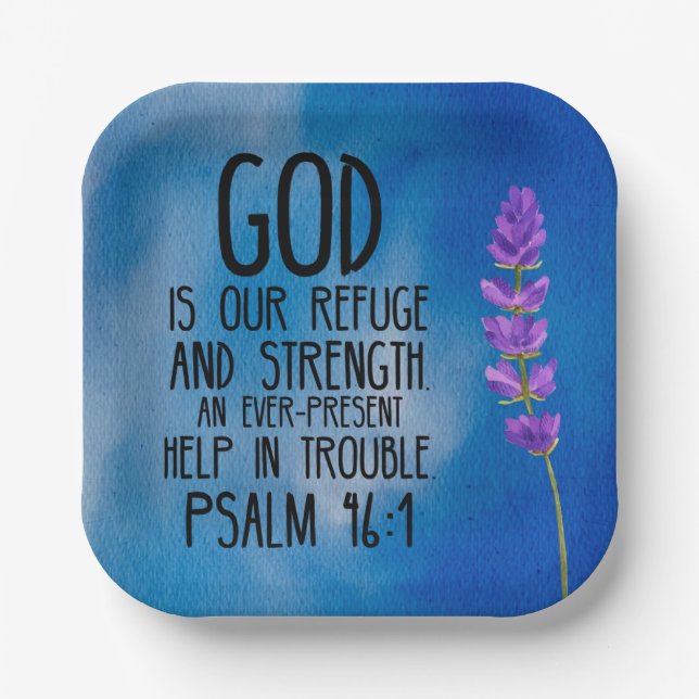 Psalm 46:1 Christliche Verse Kunst Pappteller (Vorderseite)
