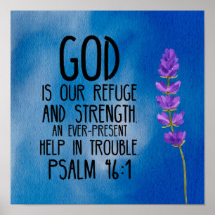 Psalm 46:1 Christliche Verse Kunst Poster