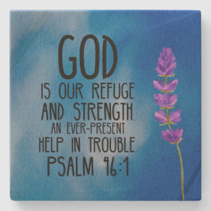 Psalm 46:1 Christliche Verse Kunst Steinuntersetzer