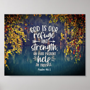 Psalm 46:1 Gott ist unsere Zuflucht und Stärke Poster