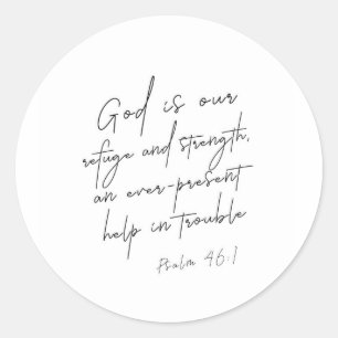 Psalm 46:1 Gott ist unsere Zuflucht und Stärke Runder Aufkleber