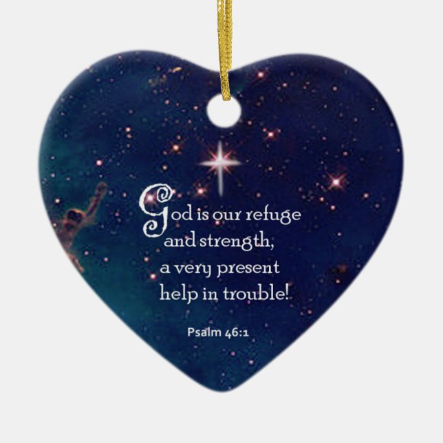 Psalm-46:1 Keramik Ornament (Vorne)