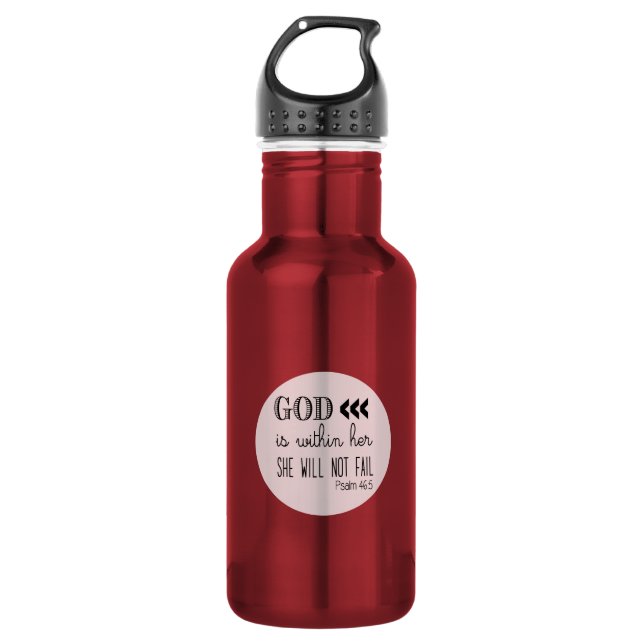 Psalm-46:5 Aluminium Trinkflasche (Vorderseite)