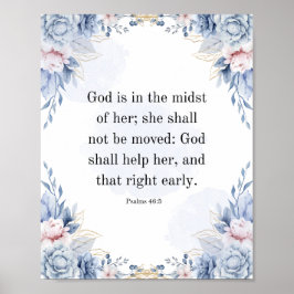 Psalm 46,5 Bibelvers Gott ist in ihr KJV Poster