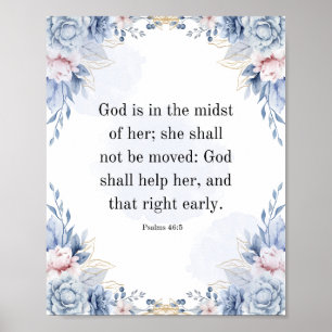 Psalm 46,5 Bibelvers Gott ist in ihr KJV Poster