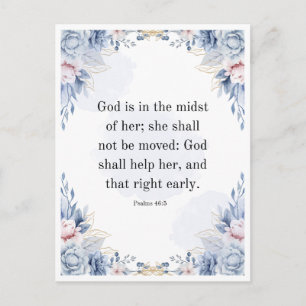 Psalm 46:5 Bibelvers Gott ist in ihr KJV Postkarte