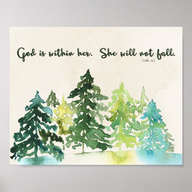 Psalm 46:5 Bible Verse wall Art Poster (Vorne)