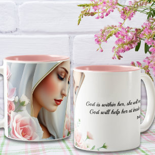 Psalm 46:5 Christliche Bibelverse Jungfrau Mary Zweifarbige Tasse