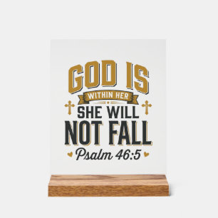 Psalm 46_5 Christliche Typografie Vektor Acrylschild