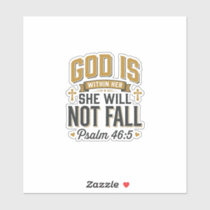 Psalm 46_5 Christliche Typografie Vektor Aufkleber