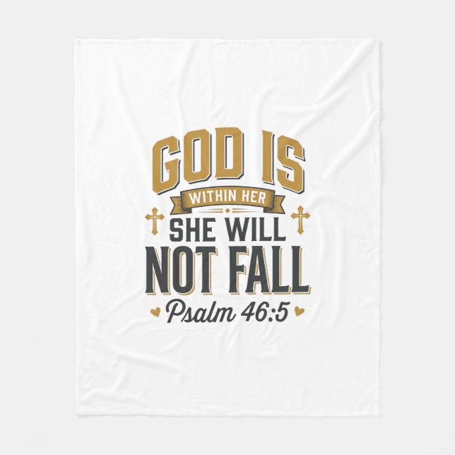 Psalm 46_5 Christliche Typografie Vektor Fleecedecke (Vorderseite)