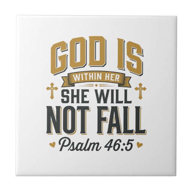 Psalm 46_5 Christliche Typografie Vektor Fliese (Vorderseite)