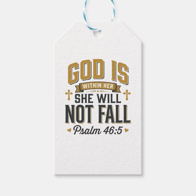 Psalm 46_5 Christliche Typografie Vektor Geschenkanhänger (Vorderseite)