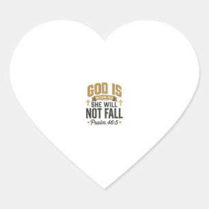 Psalm 46_5 Christliche Typografie Vektor Herz-Aufkleber