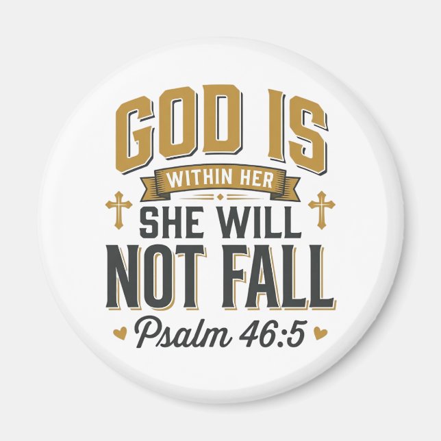 Psalm 46_5 Christliche Typografie Vektor Magnet (Vorne)