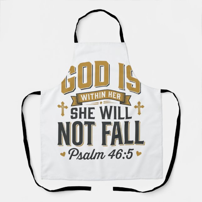 Psalm 46_5 Christliche Typografie Vektor Schürze (Vorderseite)