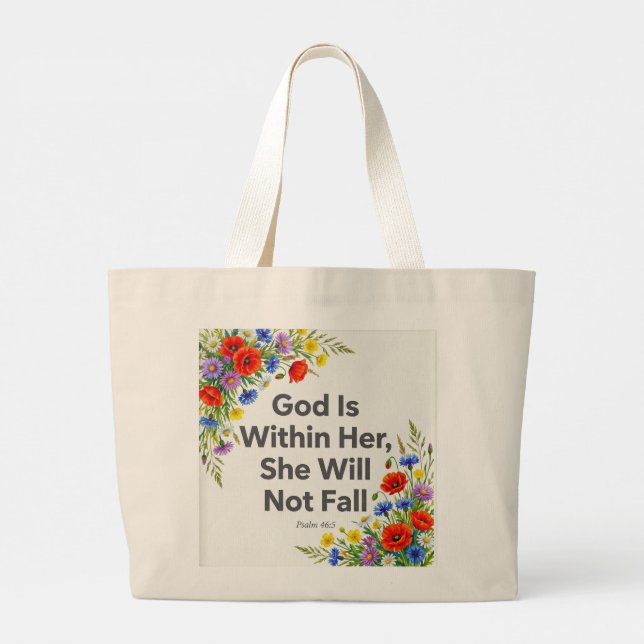  Psalm 46:5 Gott ist in ihr DESIGN Jumbo Stoffbeutel (Rückseite)