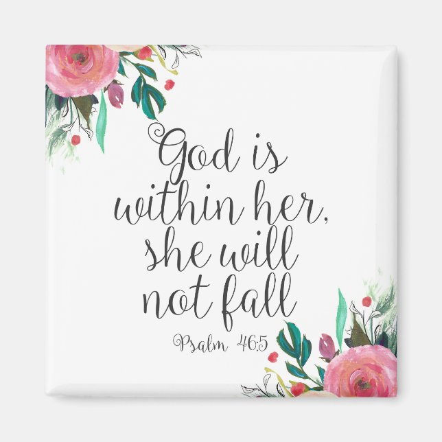 Psalm 46:5 Gott ist in ihr, Girl Bible Scripture Magnet (Vorne)