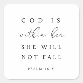 Psalm 46,5 Gott ist in ihr mitten drin Quadratischer Aufkleber