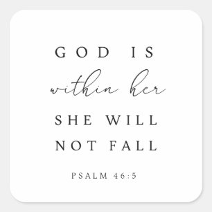 Psalm 46,5 Gott ist in ihr mitten drin Quadratischer Aufkleber