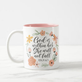 Psalm 46:5 Gott ist in ihr, sie wird nicht fallen Zweifarbige Tasse
