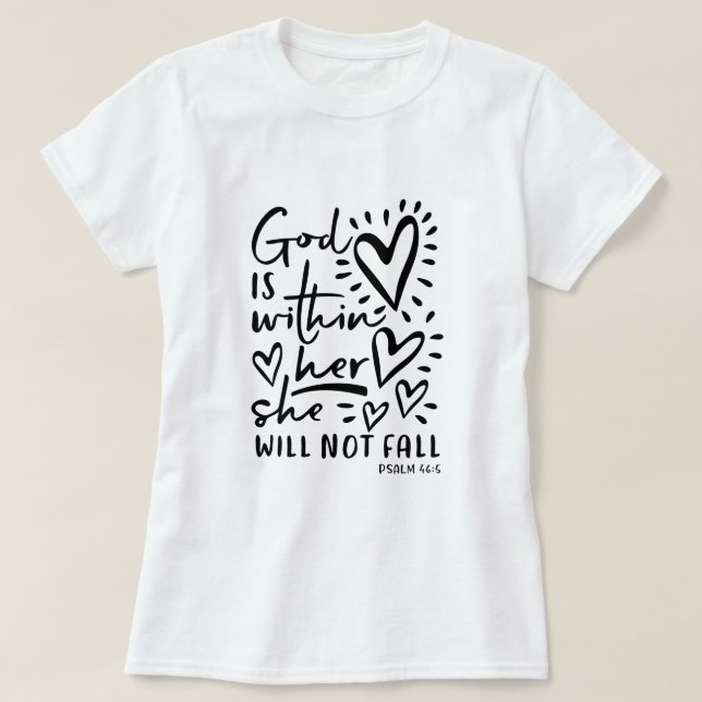 Psalm-46:5 Gott ist innerhalb sie T-Shirt (Design vorne)