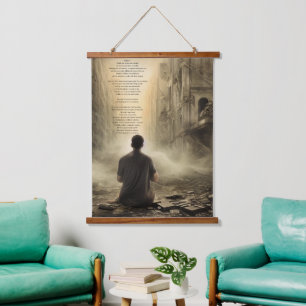 Psalm 46, Gebet angesichts der Zerstörung Wandteppich Mit Holzrahmen